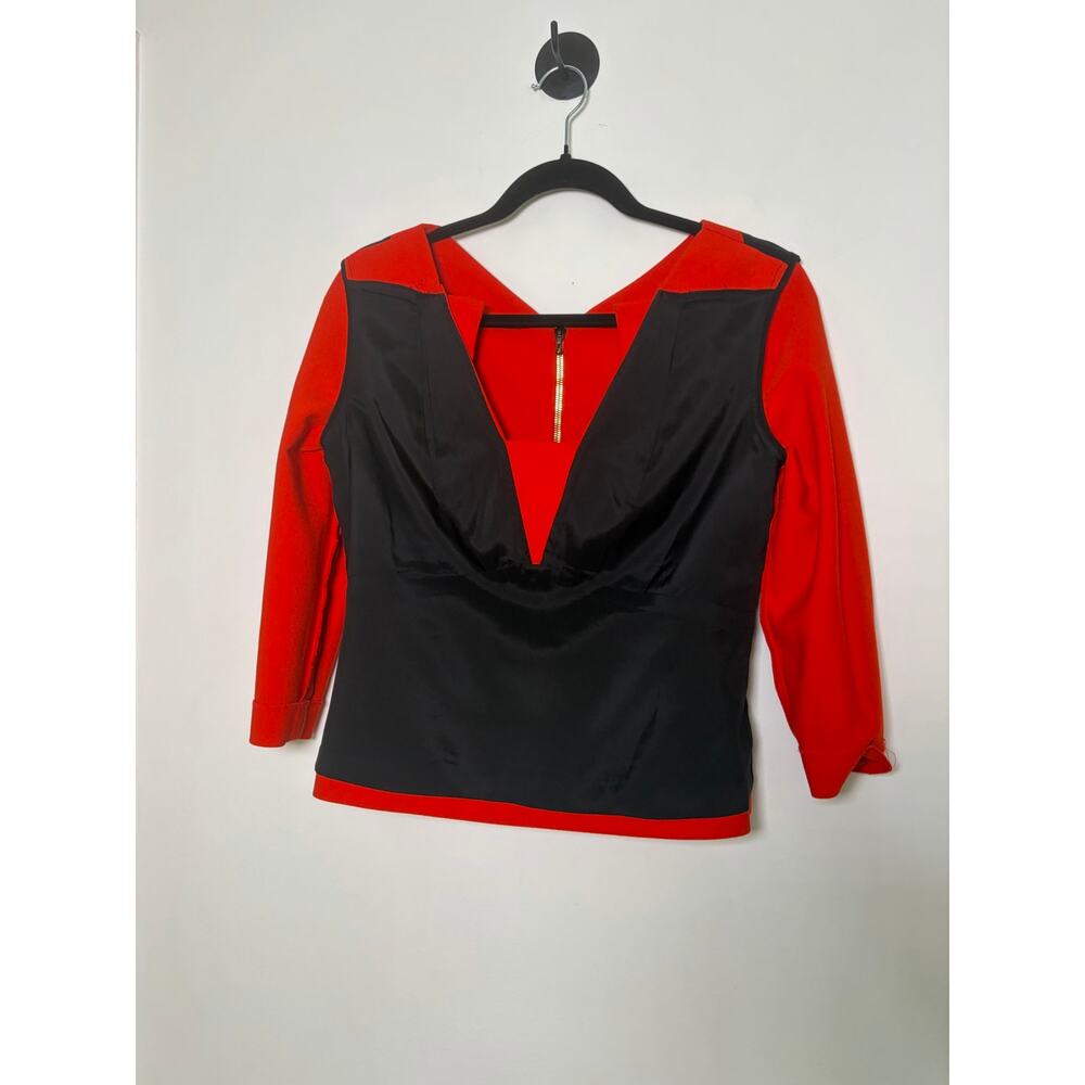 ROLAND MOURET ARCHIVE Red Blouse - Size 8 US - Picture 5 of 5